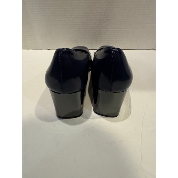 Naturalizer Womens Karina Low Block Heel Square patentToe Pump blue 8.5w nwob - Picture 5 of 8